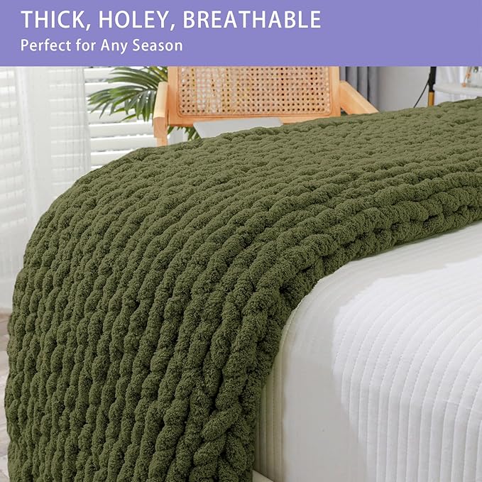 Bigacogo Chunky Knit Throw Blanket - Image 4