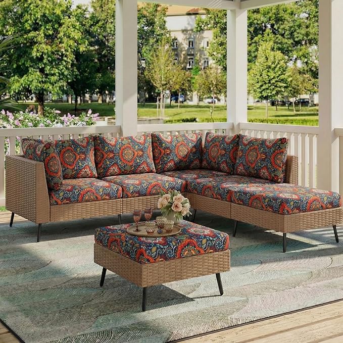 hyha Printed Couch Cushion Covers, Floral Sofa Covers Washable - Image 2