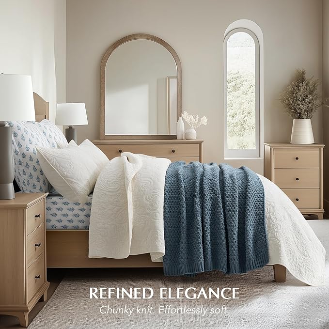 EVERGRACEHOME Chunky Chenille Knit Throw Blanket