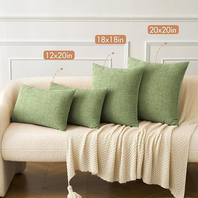 MIULEE Pack of 2 Couch Throw Pillow Covers 12x24 Inch Spring Soft Sage Green - Image 5