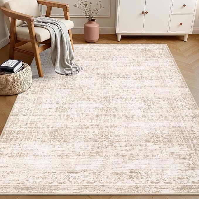 5x7 Area Rugs Living Room Rug: Washable Vintage Boho Rug No Slip Stain - Image 3