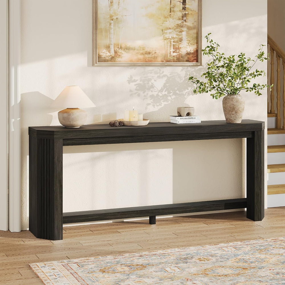 70" Console Table for Entryway, Narrow Long Sofa Table Behind Couch, Woo...