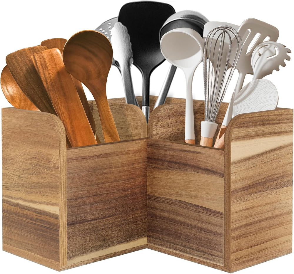 Acacia Wood Kitchen Utensil Holders