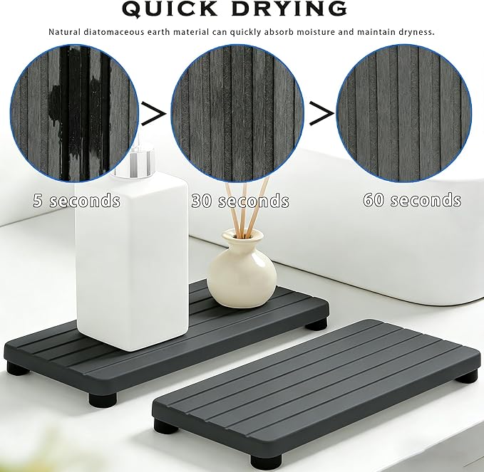 2PCS Stone Drying Tray, Water Absorbing Stone Tray - Image 2