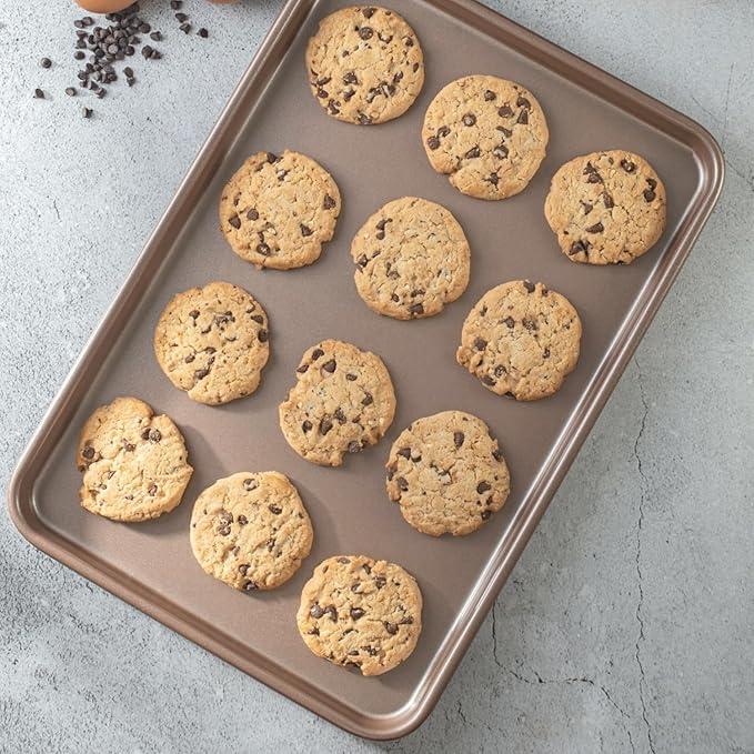 HAPPIELS Nonstick Baking Sheet Set of 2 | PFOA & BPA Free Non Toxic Carbon - Image 2