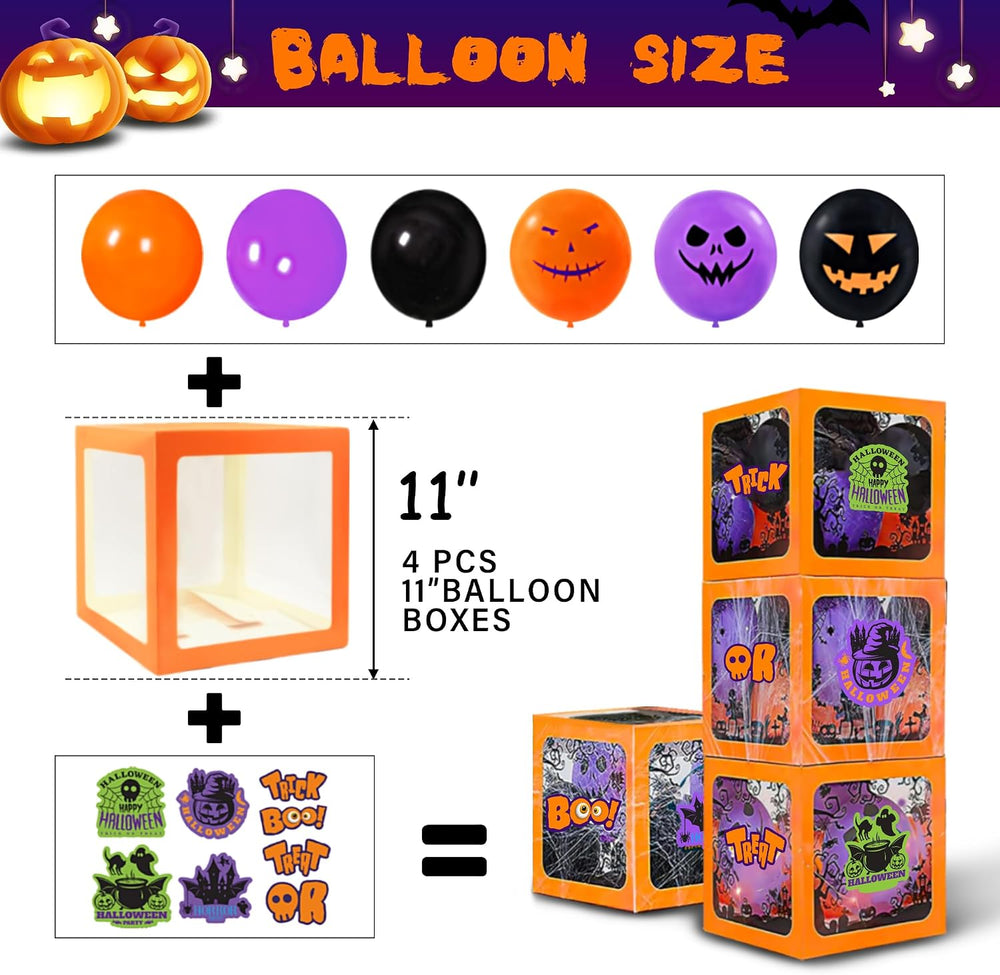 Halloween Party Decorations Kit,4 Pcs Outdoor Indoor Boxes with LED Light Str...