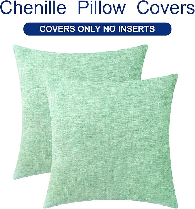 CaliTime Throw Pillow Covers Decorative 16 X 16 Inches Pack of 2 Cozy Chenille - Image 6
