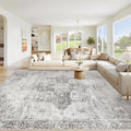 Area Rug 8x10 Washable Rug, Vintage Boho Medallion Rugs Non-Slip Soft Low Pile by VECARF