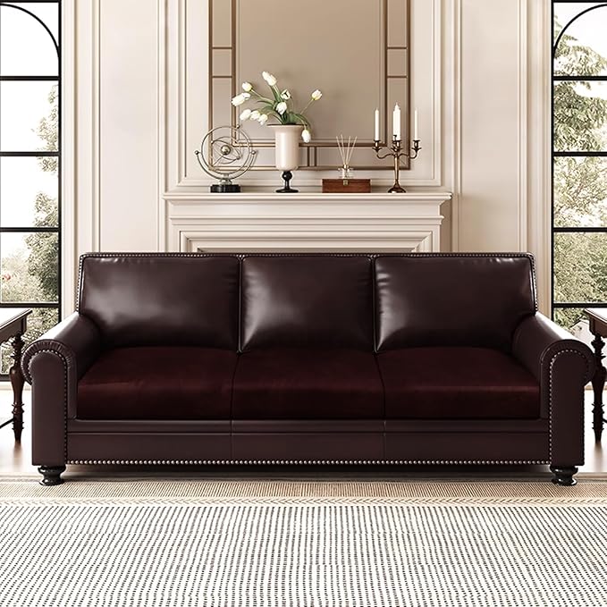 Leather Look Couch Cushion Covers Sofa Seat Slipcovers Sets Couches Furniture - Image 2