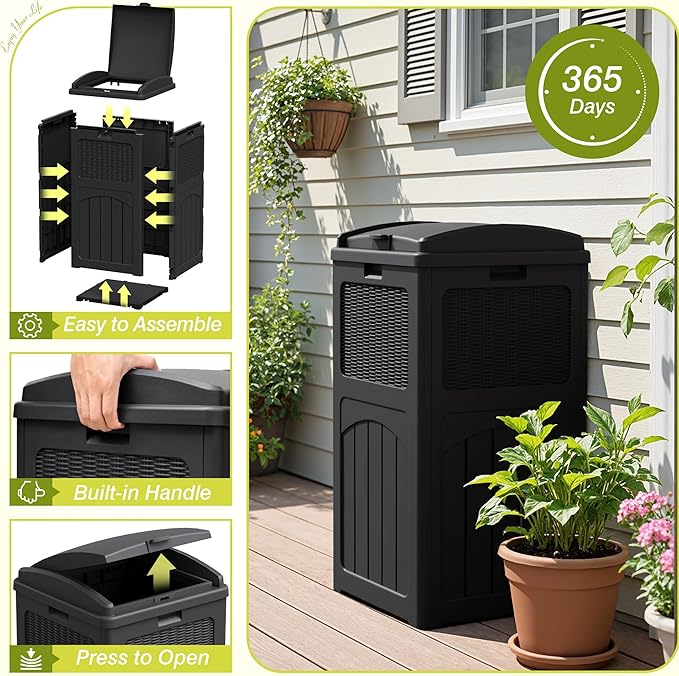 Greesum 33 Gallon Outdoor Trash Can - Image 4