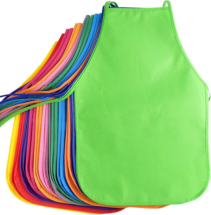 KUUQA 16/24/30/36/40Pcs Kids Apron Painting Aprons - Image 2
