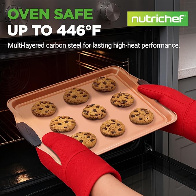 NutriChef 3 Piece Cookie Sheets - Image 2