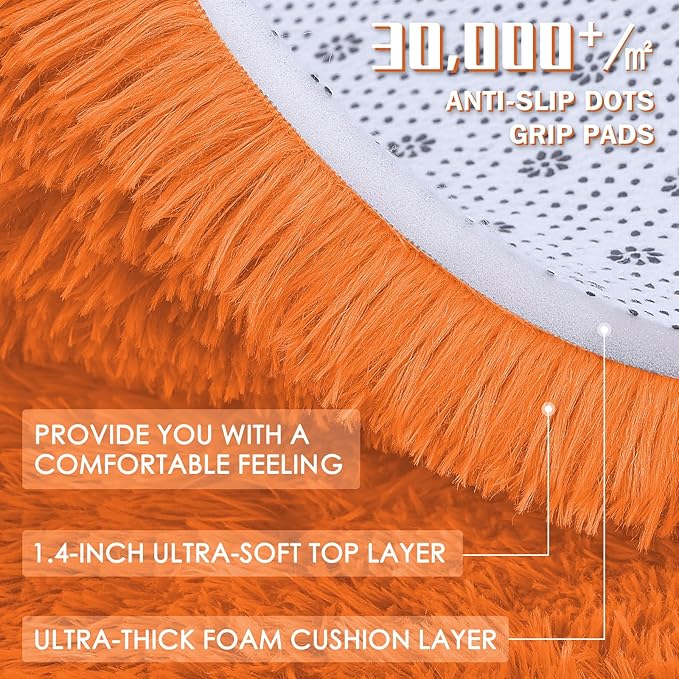 OLANLY 2x3 Machine Washable Small Bedside Rug, Soft Fluffy Shaggy Entryway - Image 7