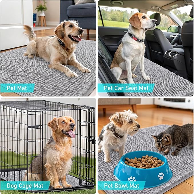 OLANLY Dog Door Mat for Muddy Paws 70x46, Absorbs Moisture and Dirt, Absorbent - Image 7