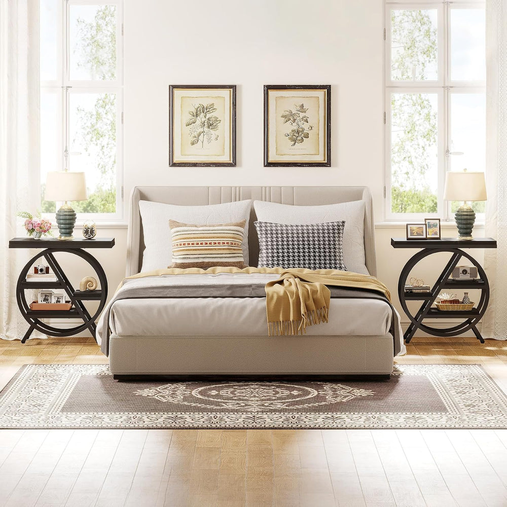 Tribesigns End Table for Living Room, 3-Tier Narrow Side Table with Storage, ...