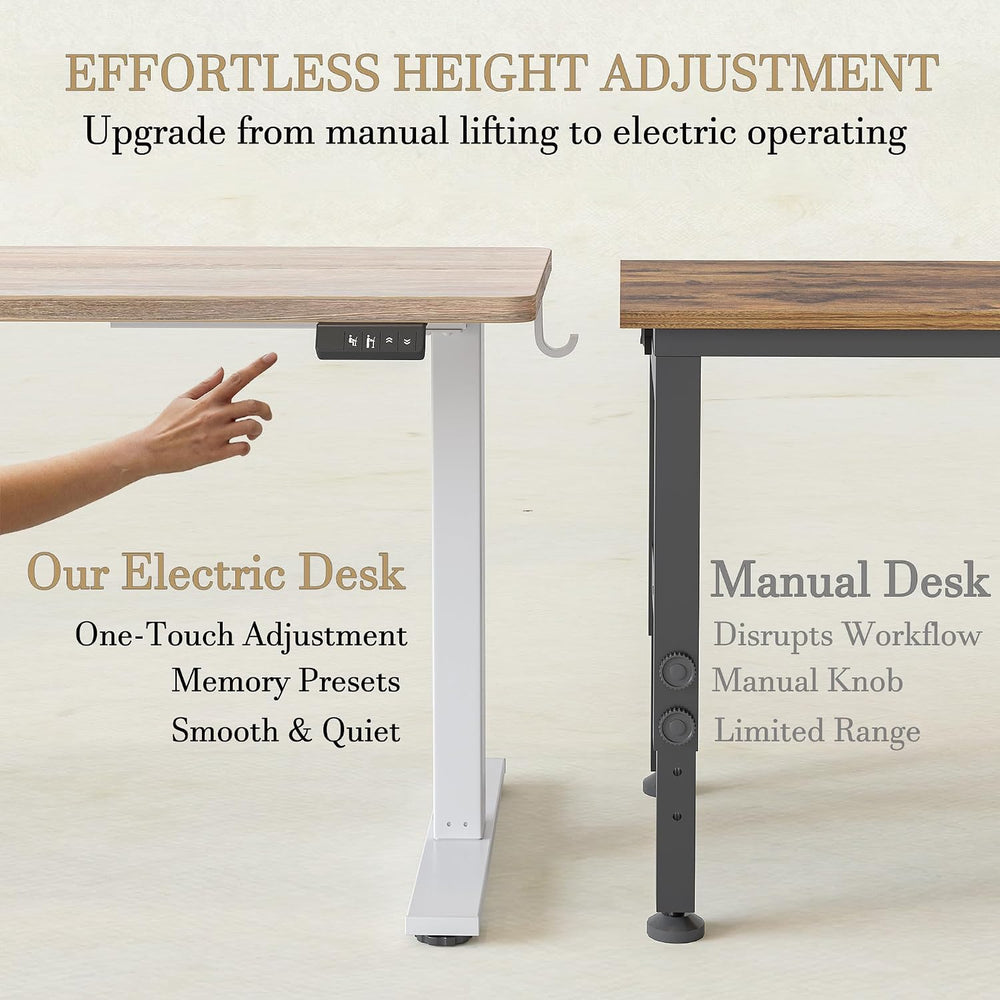 TIQLAB Electric Adjustable Sewing Table, 47"x24" Workbench Adjustab...