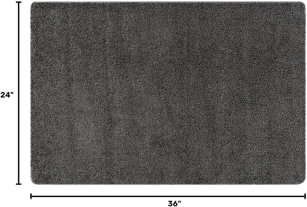 Area Rug 2x3 Dark Gray Door Mat Washable Indoor Rug Ultra Plus Thick Pile Sol...