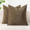 MIULEE Pack of 2 Coffee Throw Pillow Covers 20x20 Inch Soft Chenille Pillow by MIULEE