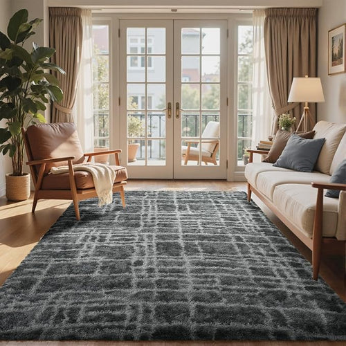 5x7 Ft Large Shag Rugs for Bedroom Living Room, Tie Dyed Ultra Soft Fluffy - Image 2