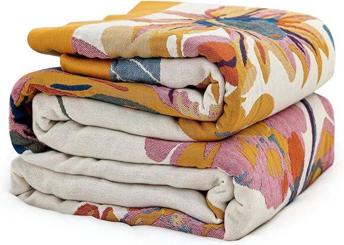 MSGKV Boho Throw Blanket King Size 108" x90'' Cotton Blanket by MSGKVHomeTextiles