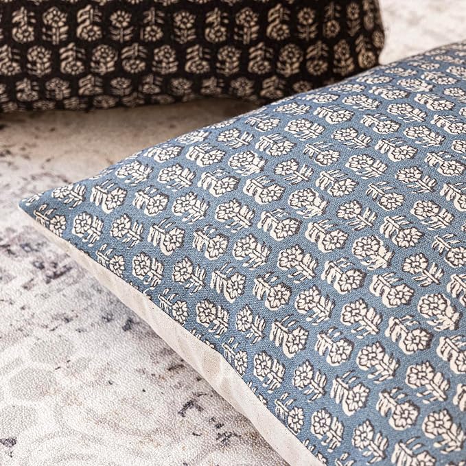 Foindtower Set of 2 Decorative Vintage Floral Print Throw Pillow Covers Neutral - Image 3