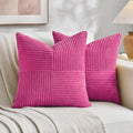 Fancy Homi 2 Packs Hot Pink Decorative Throw Pillow Covers 22x22 Inch by Fancy+Homi