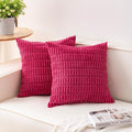 Pack of 2 Corduroy Decorative Throw Pillow Covers 22x22 Inch Soft Striped by Unknown
