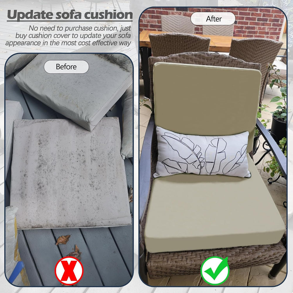 Sqodok Patio Cushion Cover 25x25 inch, 4Pack Sofa Cushion Cover Replacement
