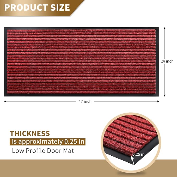 Yimobra Front Door Mat Outdoor Indoor Entrance, 100% Waterproof All-Season All - Image 2