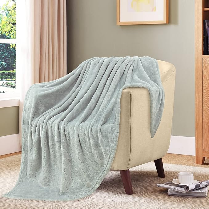 TOONOW Fleece Blanket Textured Fuzzy Plush Throw Blanket Twin Size 60" x 80" - Image 6