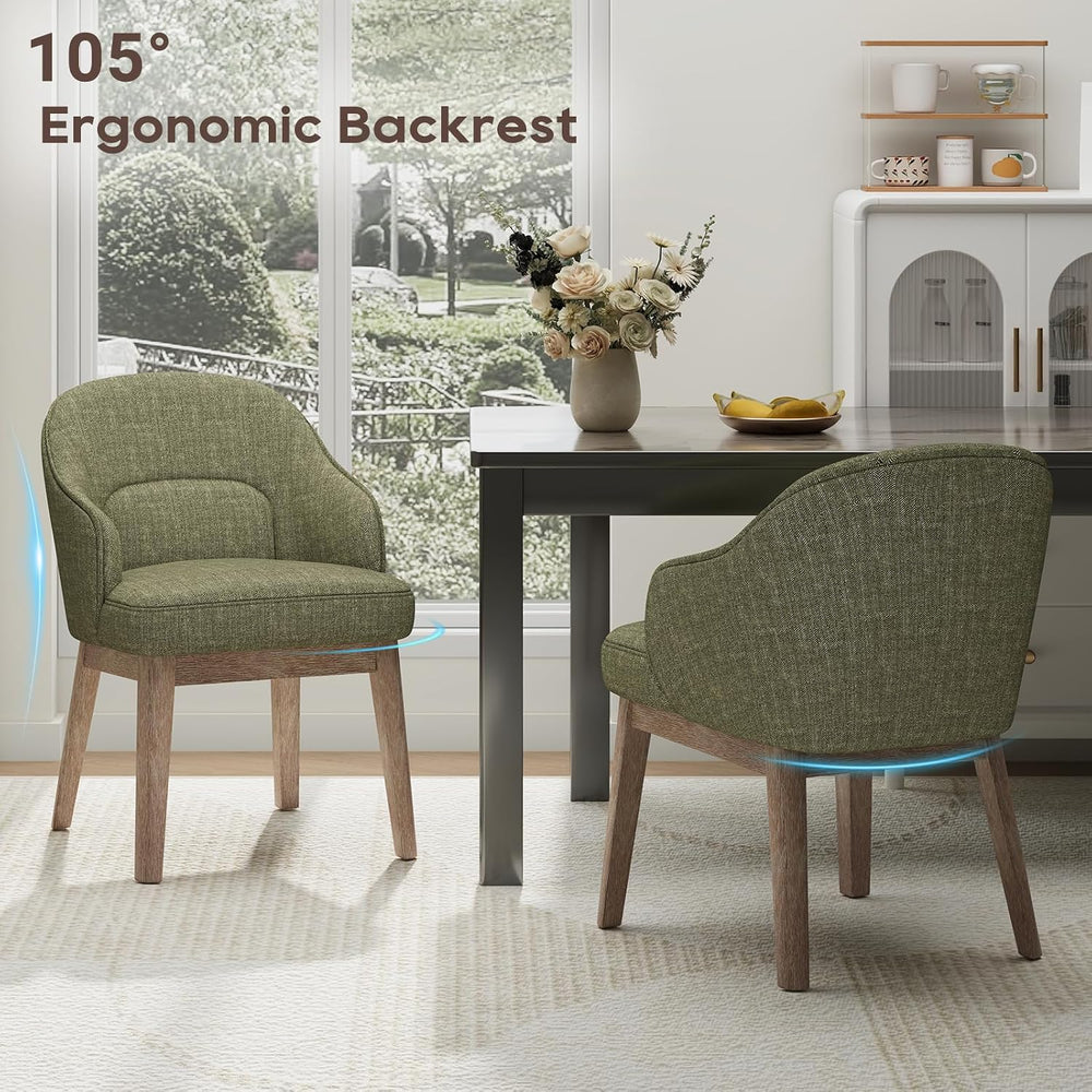 MALOL Dining Chairs Set of 6 with Lumbar Support,Fabric Upholstered Kitchen C...