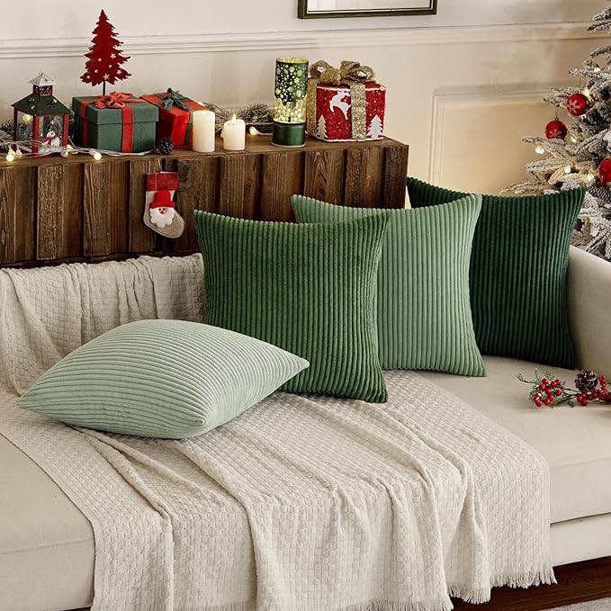 MIULEE Boho Farmhouse Sage Green Throw Pillow Covers 24x24 Inch Set of 4 - Image 8