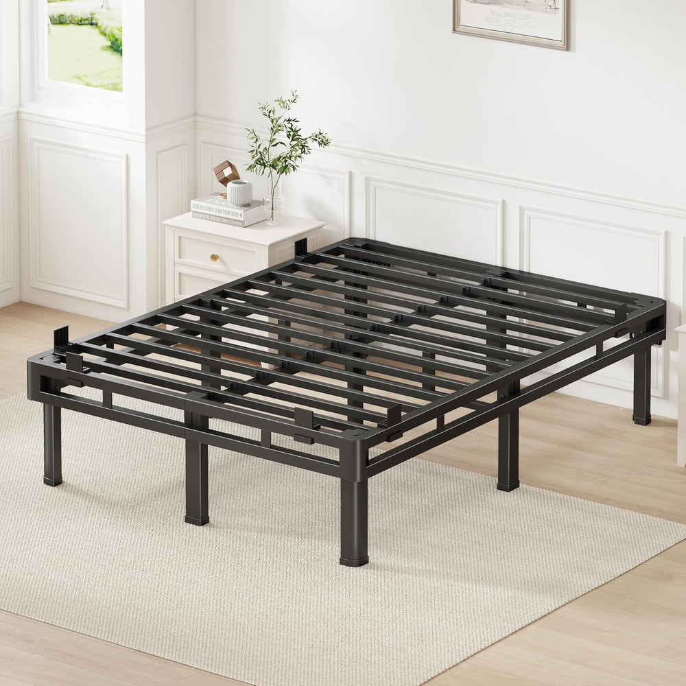 Superay Queen Bed Frame, 18 inch Metal Bed Frame & Box Spring 2 in 1 Design