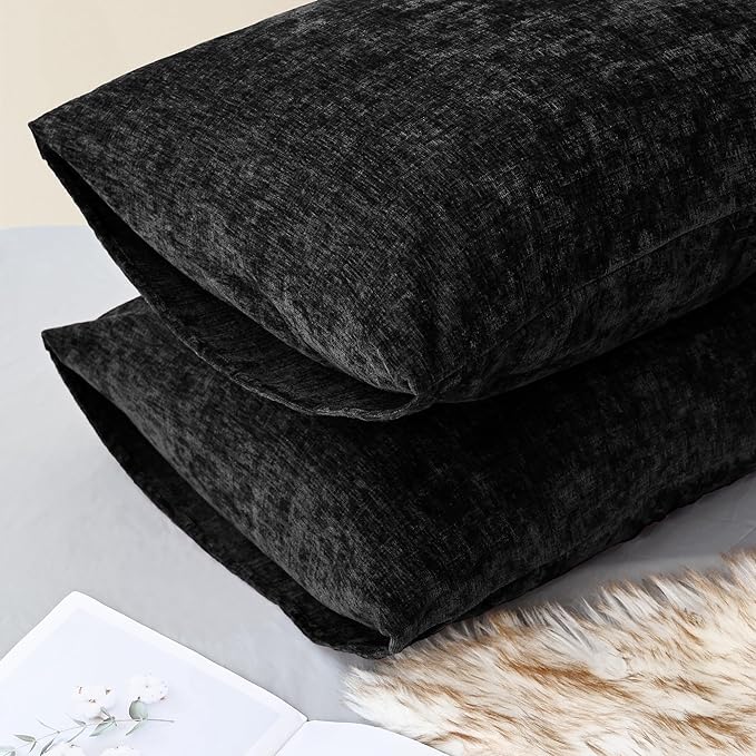 CaliTime Throw Pillow Covers Decorative 20 X 26 Inches Pack of 2 Cozy Chenille - Image 4