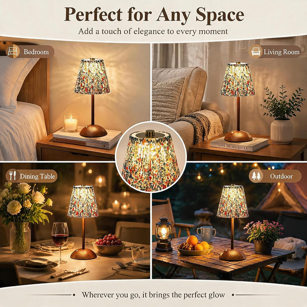 2 Pcs Led Cordless Table Lamps, 5000mAh Rechargeable Battery Operated Lamp