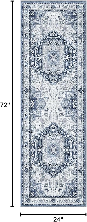 Madane Washable Runner Rug 2x6, Ultra-Thin Non-Slip Non-Shedding Hallway Runner - Image 2