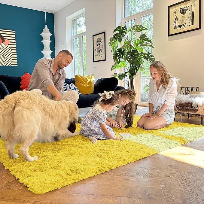 OLANLY Area Rugs for Living Room Bedroom, Machine Washable 4x5.9 ft Soft Fluffy - Image 7