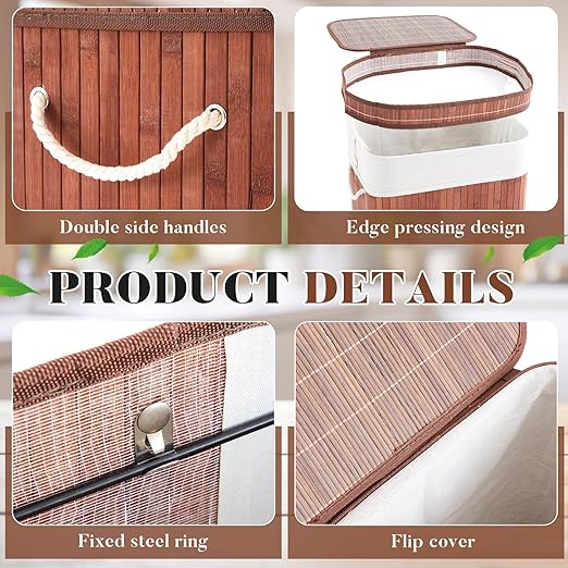 1 Pack 21 Gallon Bamboo Slim Trash Can - Image 5
