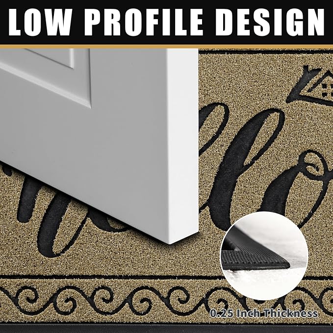 Yimobra Welcome Mats for Front Door 29.5x17, Heavy Duty Waterproof Outdoor Door - Image 4