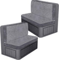 ANARACHON Leather Look RV Dinette Cushion Covers, Stretch Camper Cushion Slipcovers for Travel Trailer Couch RV Booth Seat(2 Backrest Cover & 2 Bench Cover,01 Light Gray)