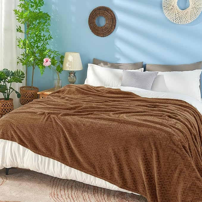 inhand Chocolate Brown Fleece Throw Blanket - Image 5