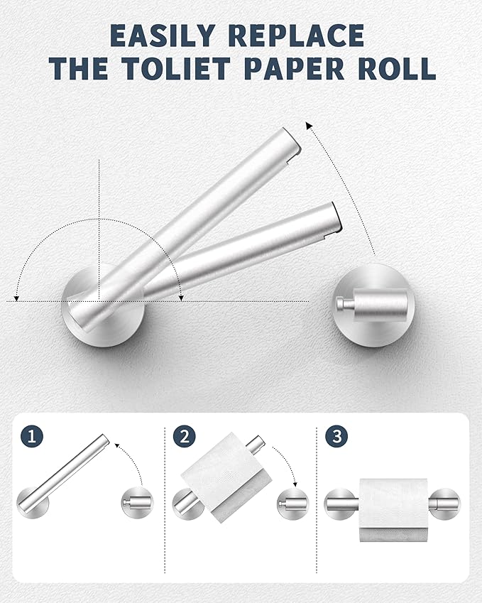 RARXTR Bathroom Toilet Paper Holder Wall Mount SUS304 Stainless Steel Double - Image 4