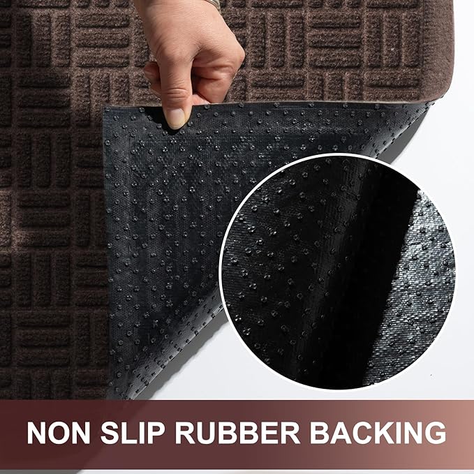Mibao Front Door Mat Indoor Outdoor Entrance, Dirt Trapping Waterproof - Image 6