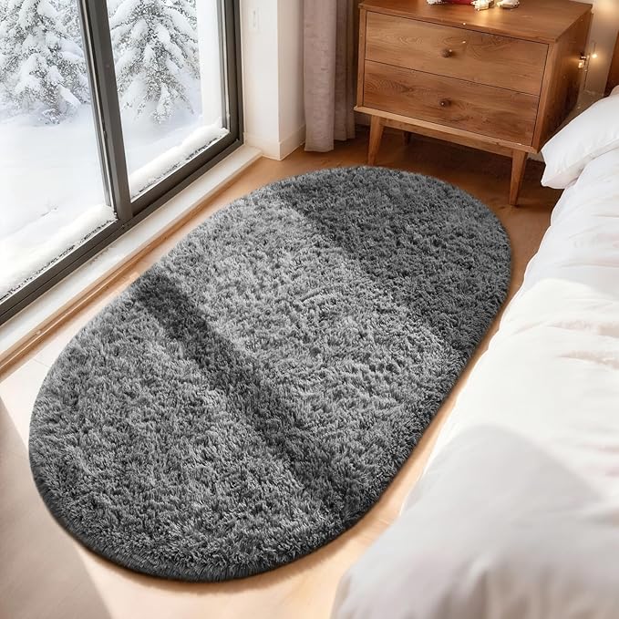 Ophanie 3x5 Oval Rug, Bedside Preppy Dorm Area Rug, College Essentials Non Slip - Image 5