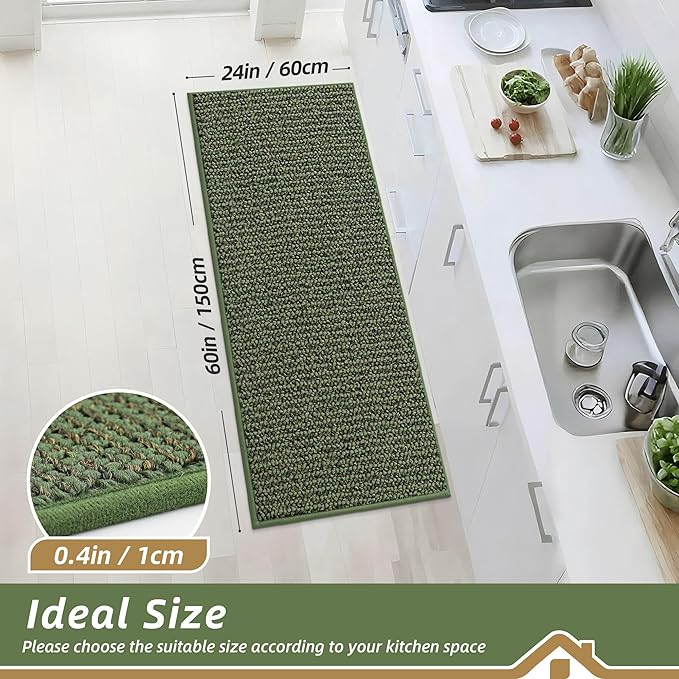 BEQHAUSE Kitchen Runner Rugs 24"x60", Non-Slip Kitchen Mats - Image 2