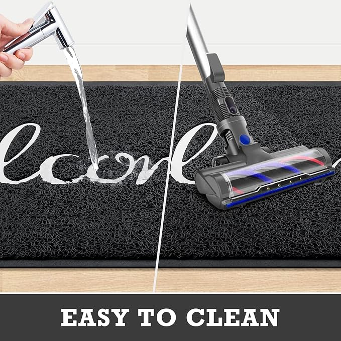 CozyBounty Black Door Mat Welcome Mats Outdoor Indoor Non-Slip Doormat - Image 4