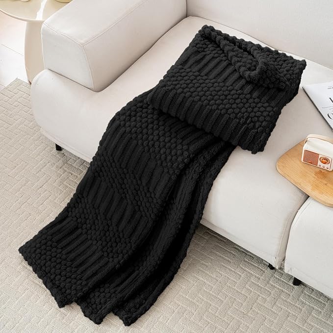 50x70 Inch Black Throw Blanket - Image 4