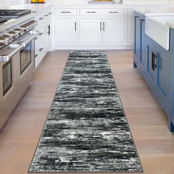 KOZYFLY Modern Abstract Hallway Runner Rug, 2x8 Kitchen Rugs Non-Slip Washable