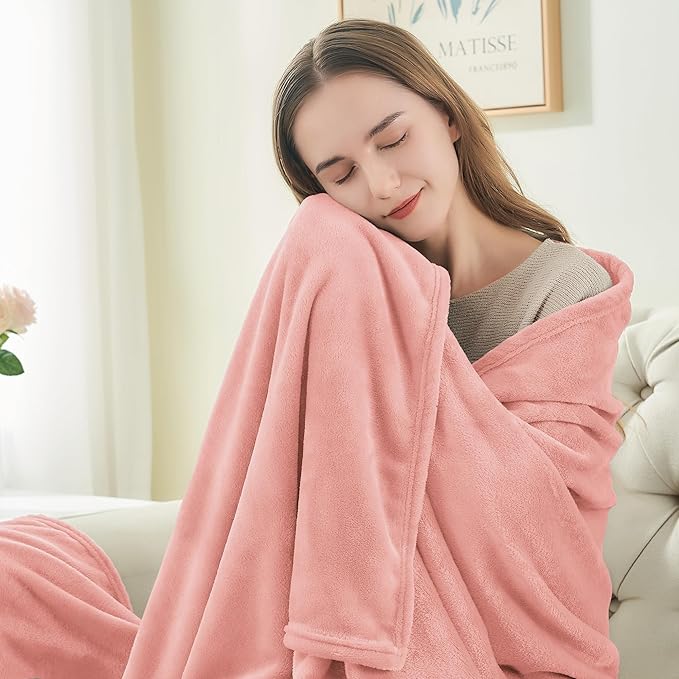 BEDELITE Fleece Blanket Twin Size Pink Throw Blankets - Image 4