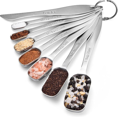 18/8 Stainless Steel Measuring Spoons: Doosu Heavy Duty Rectangular Spoon by Doosu